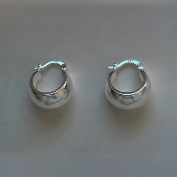 925 Silber Chunky  Creolen Ohrringe
