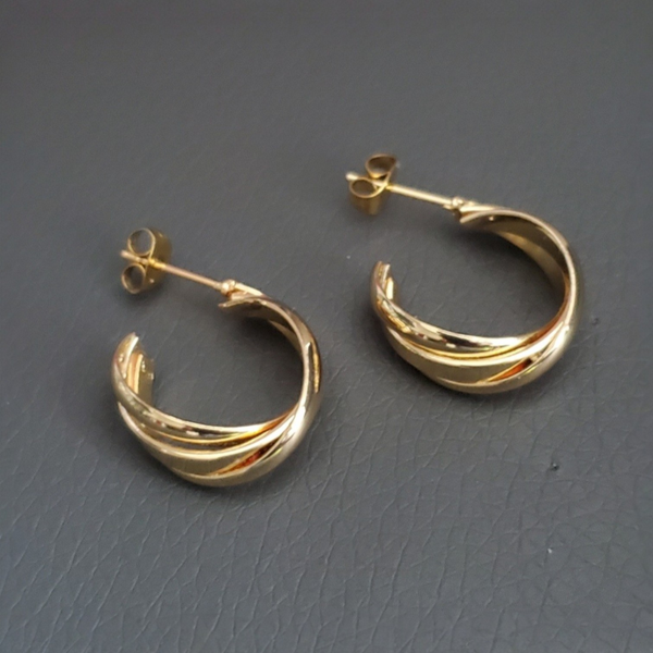 Offene goldene Creolen aus Edelstahl