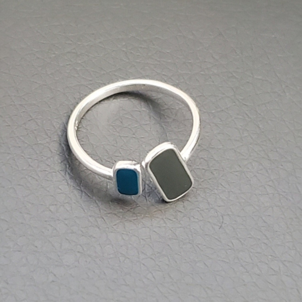 Zweifarbiger Offener Ring aus 925er Sterlingsilber