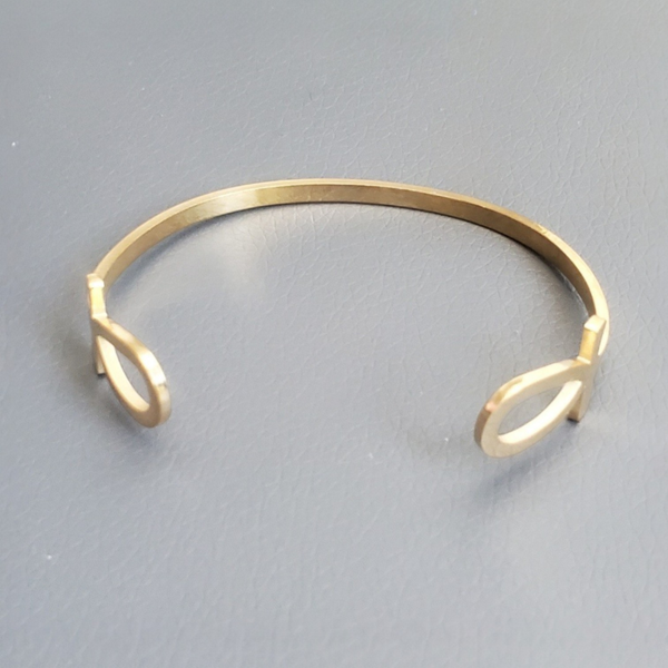 Ägyptisches Ankh-Manschettenarmband in Goldoptik