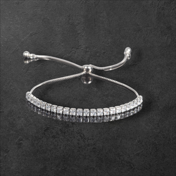 Tennisarmband mit weißen Zirkonia-Steinen
