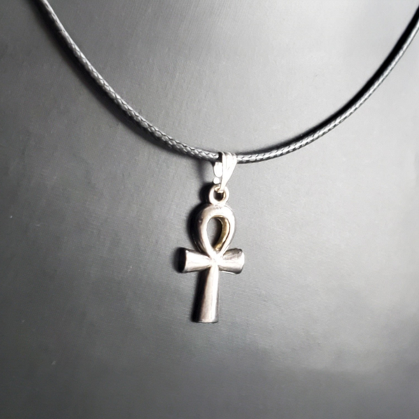 Lederkette mit Ankh-Kreuz Anhänger