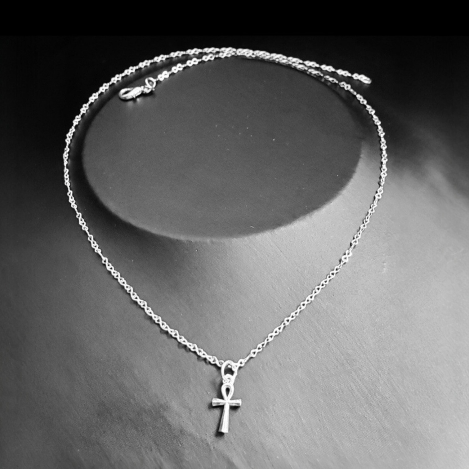 925er Halskette mit Ankh-Kreuz Anhänger