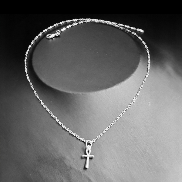 925er Halskette mit Ankh-Kreuz Anhänger