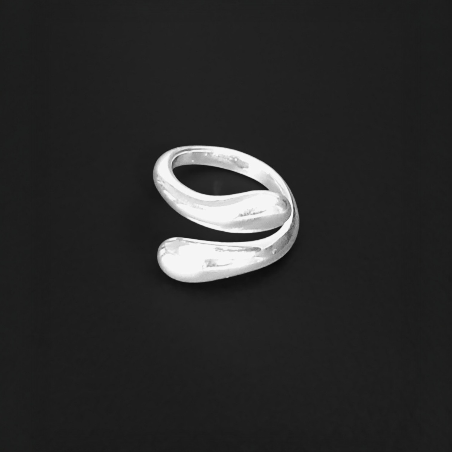 925er Silber Ring in Tropfenform