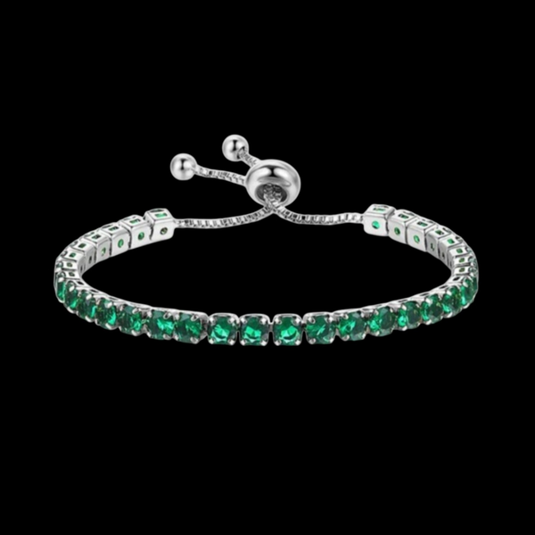 Tennisarmband mit grünen Zirkonia-Steinen