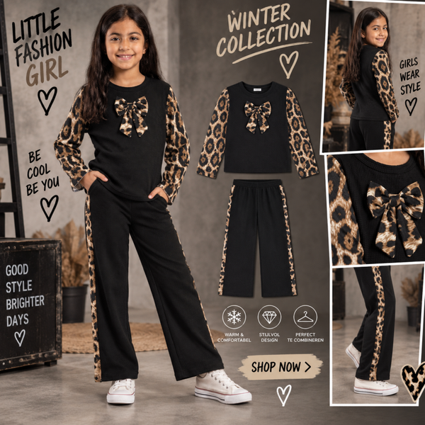 Comfy set leopard zwart
