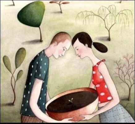 Donna o coppia in armonia con la natura che simboleggia il sostegno naturale alla fertilità e al concepimento
