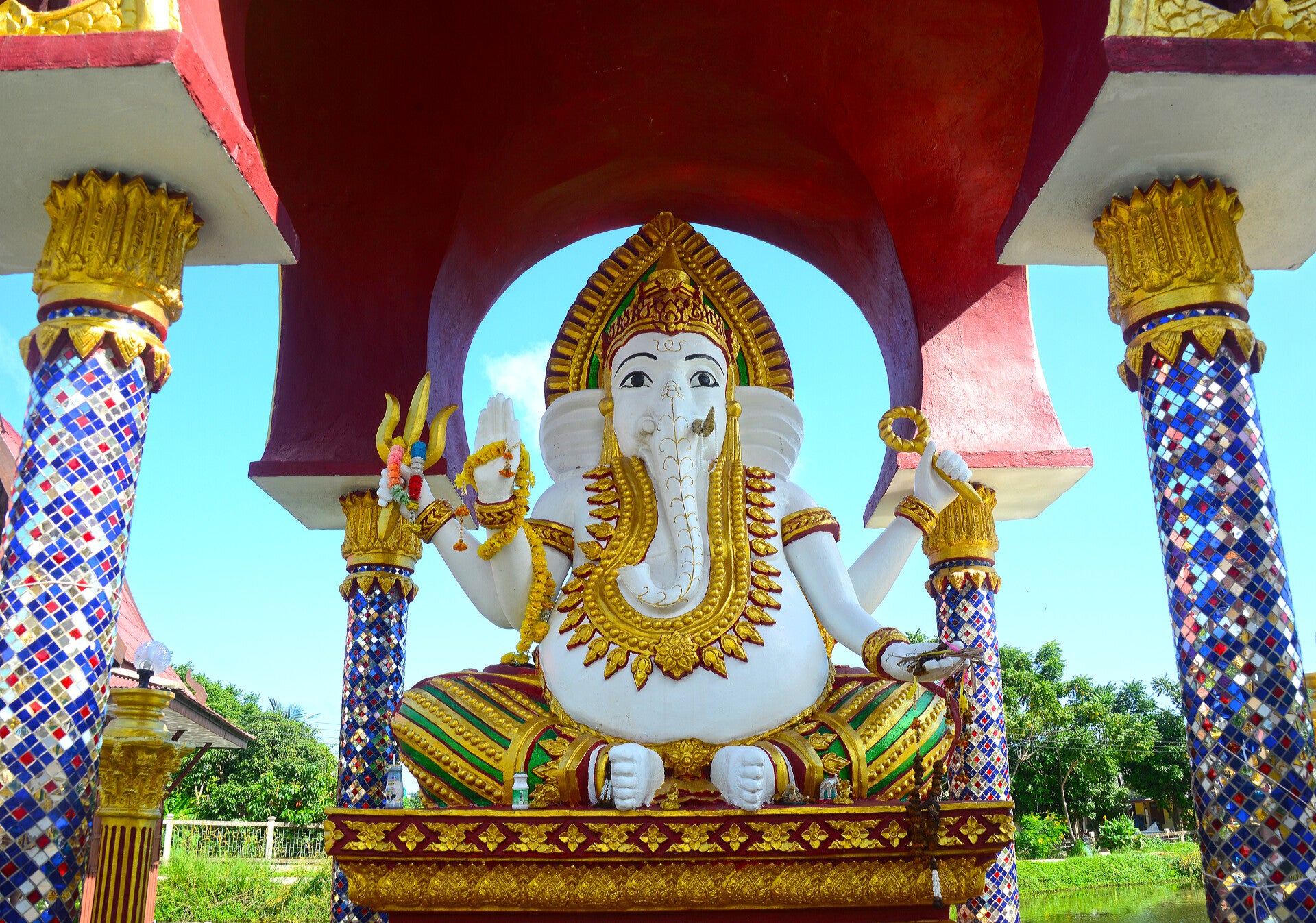 statues and decor of koh samui thailand