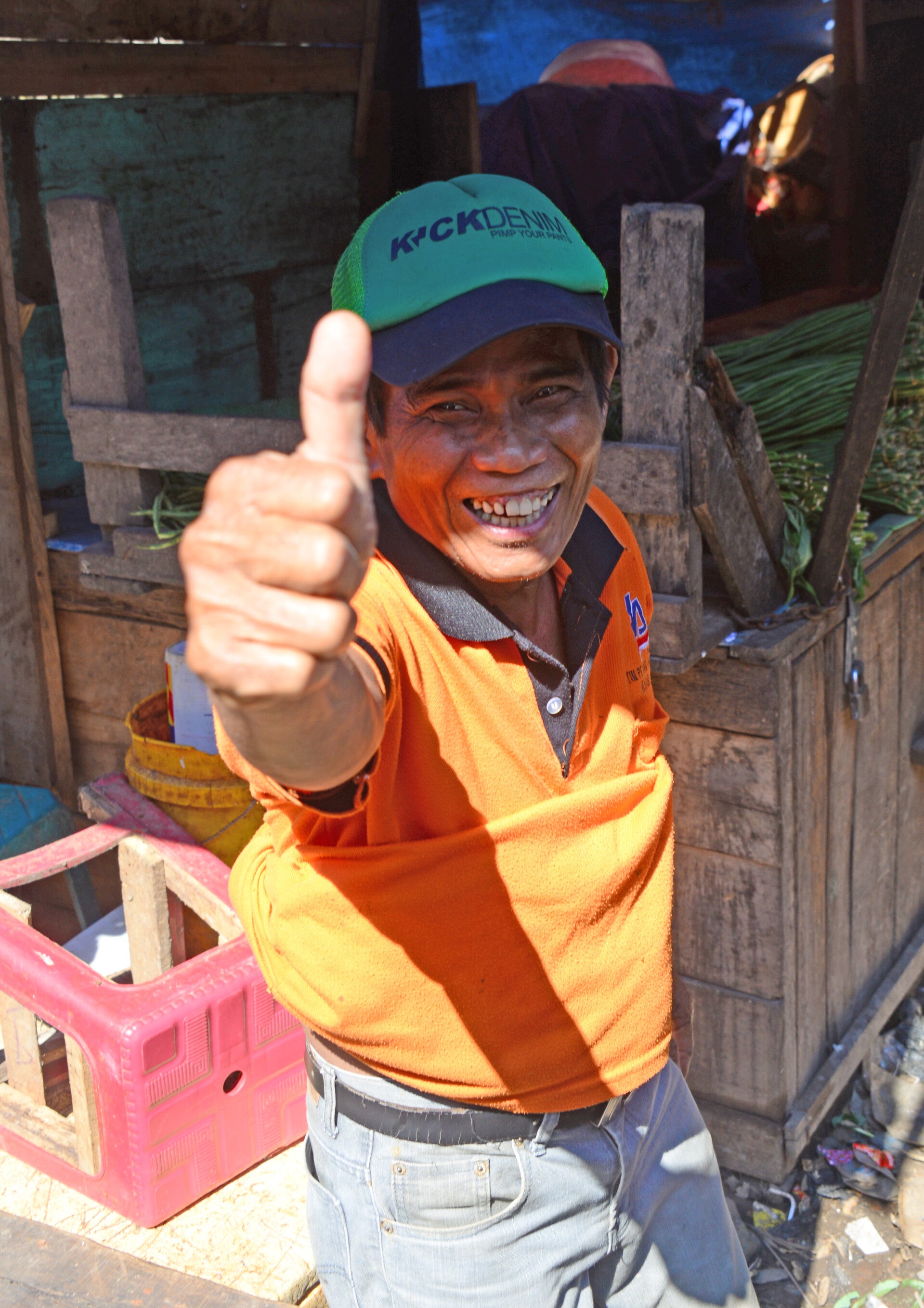 thumbs up street market indonesia