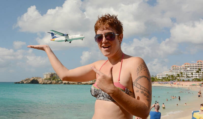 closest airplane landing virgin islands maho beach