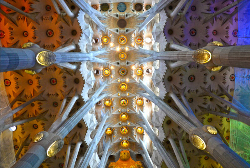 inside sagrada familia barcelona spain