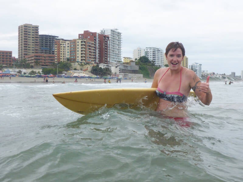 surfing in manta ecuador