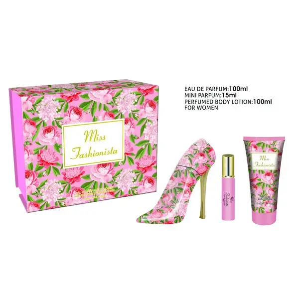 Tiverton Miss Fashionista Pink Giftset 100 EDP + bodylotion 100 ml + 15 ml pocket spray
