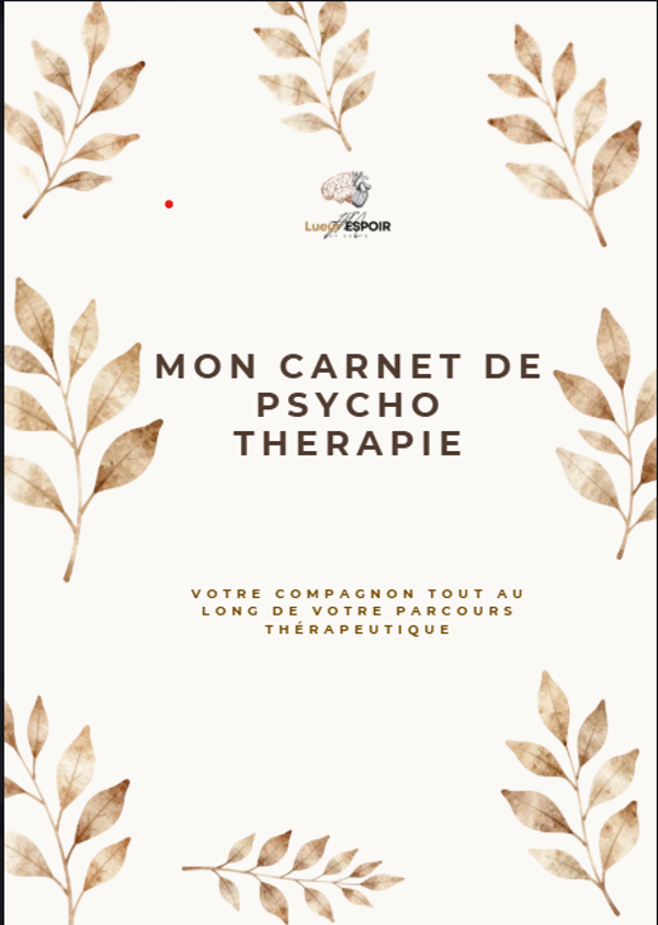 Carnet de psychothérapie - Cabinet Lueur Espoir