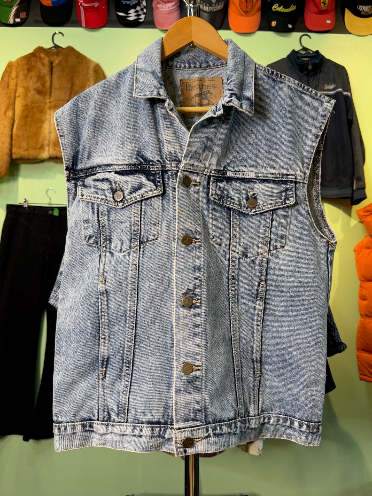 Vintage Bluegrass Mens Denim Vest