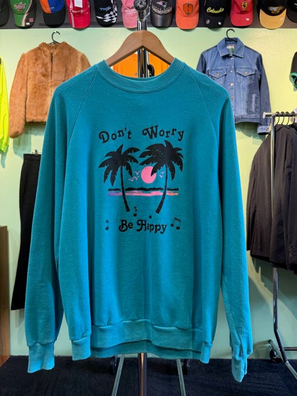 Vintage Jerzees "Dont Worry Be Happy" Graphic Crewneck