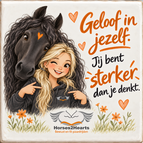 Horses2Hearts tegeltje – Hartje met motiverende spreuk