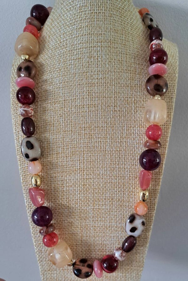 Ketting Funky paars/roze