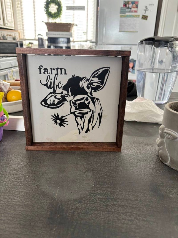 cow farm sign