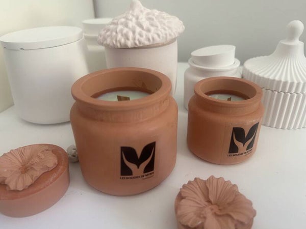 Les Bougies de l'Atelier Terracota Abricot Romarin Grand Modèle