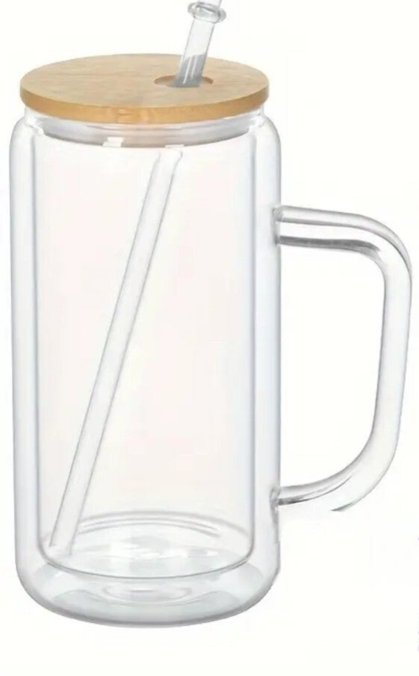 16oz Glass Snow Globe Cup with Handle