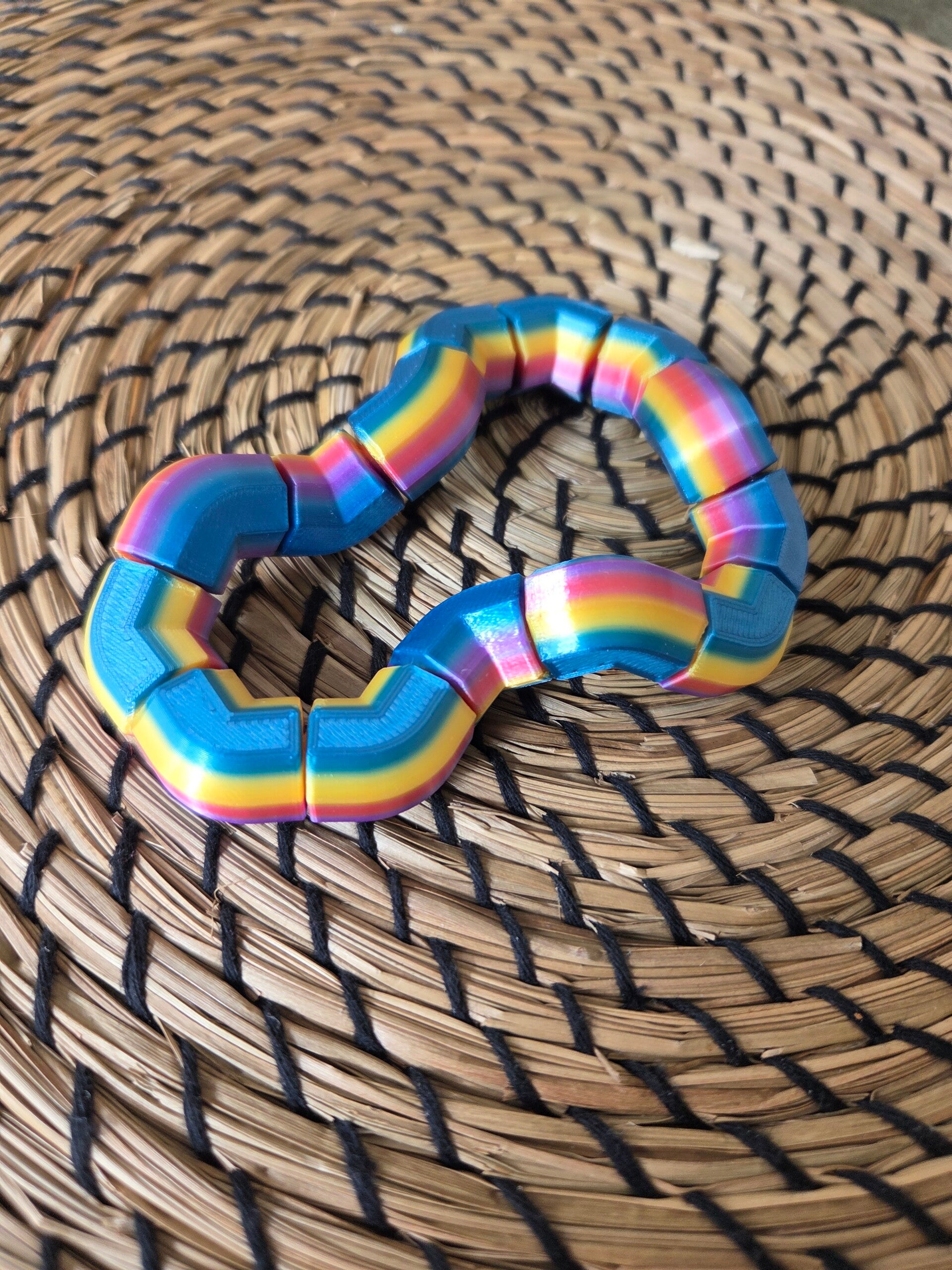 3D-Geprinte Fidget Toy – Regenboog "Fidget Loop"