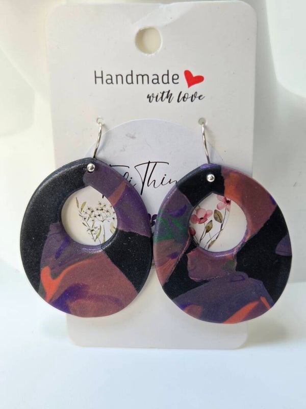 Black/Purple/Copper Marble Swirl