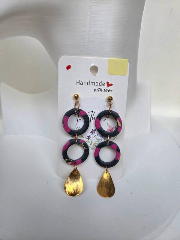 Magenta & Gold Leopard Rings