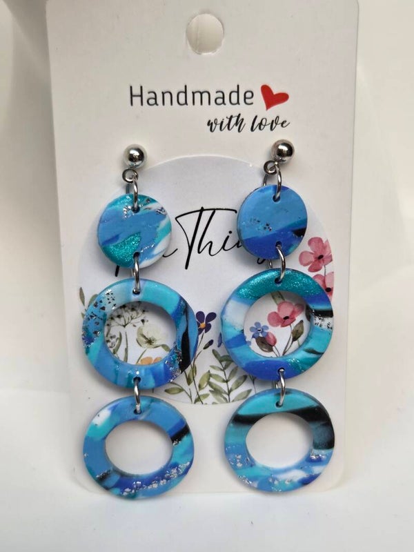 Ocean Swirl Triple Rings