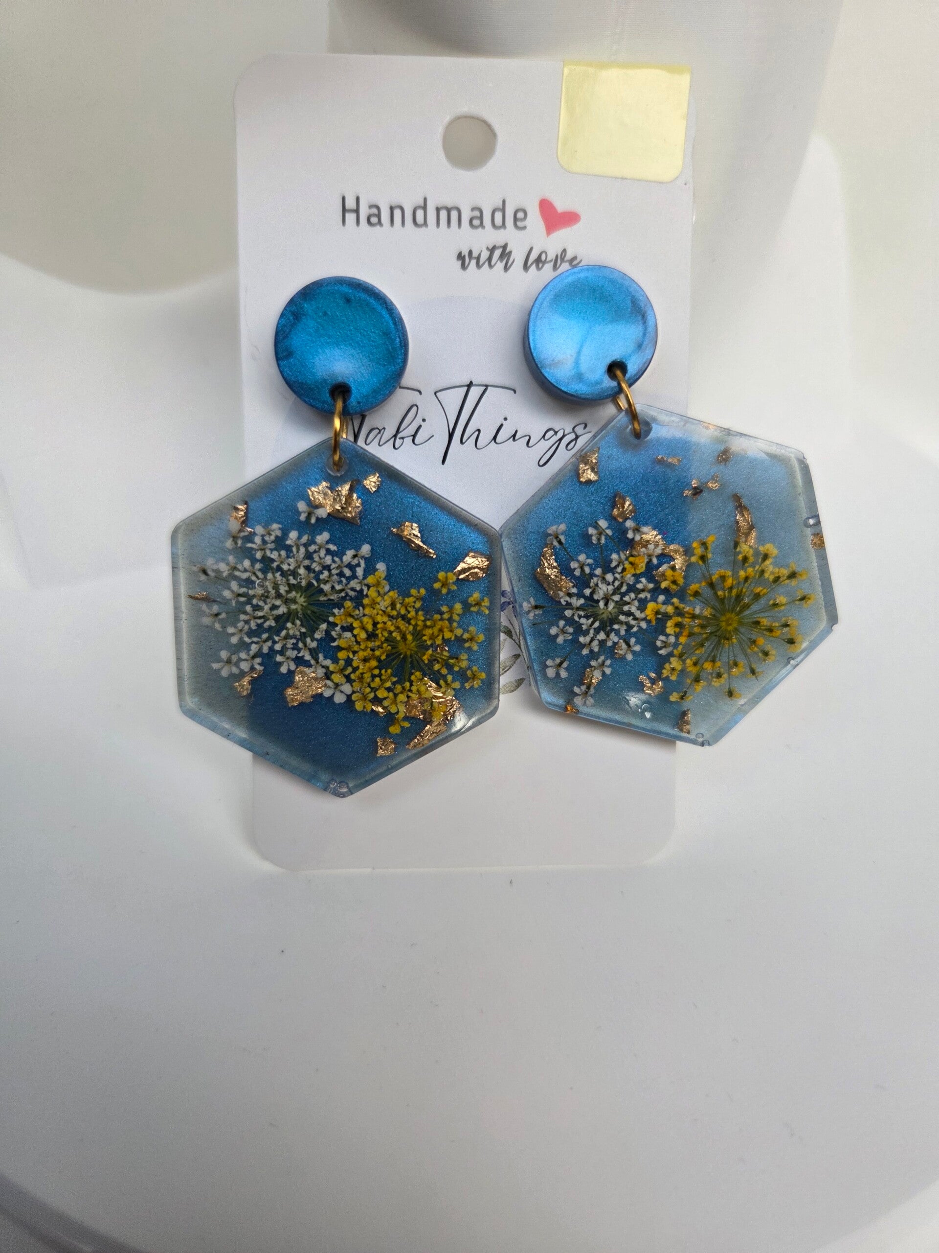 Royal Blue Dried Flower Hexagon
