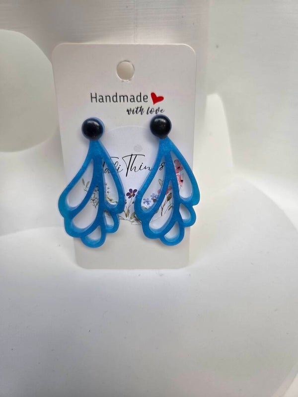 Azure Lace Fan Drops