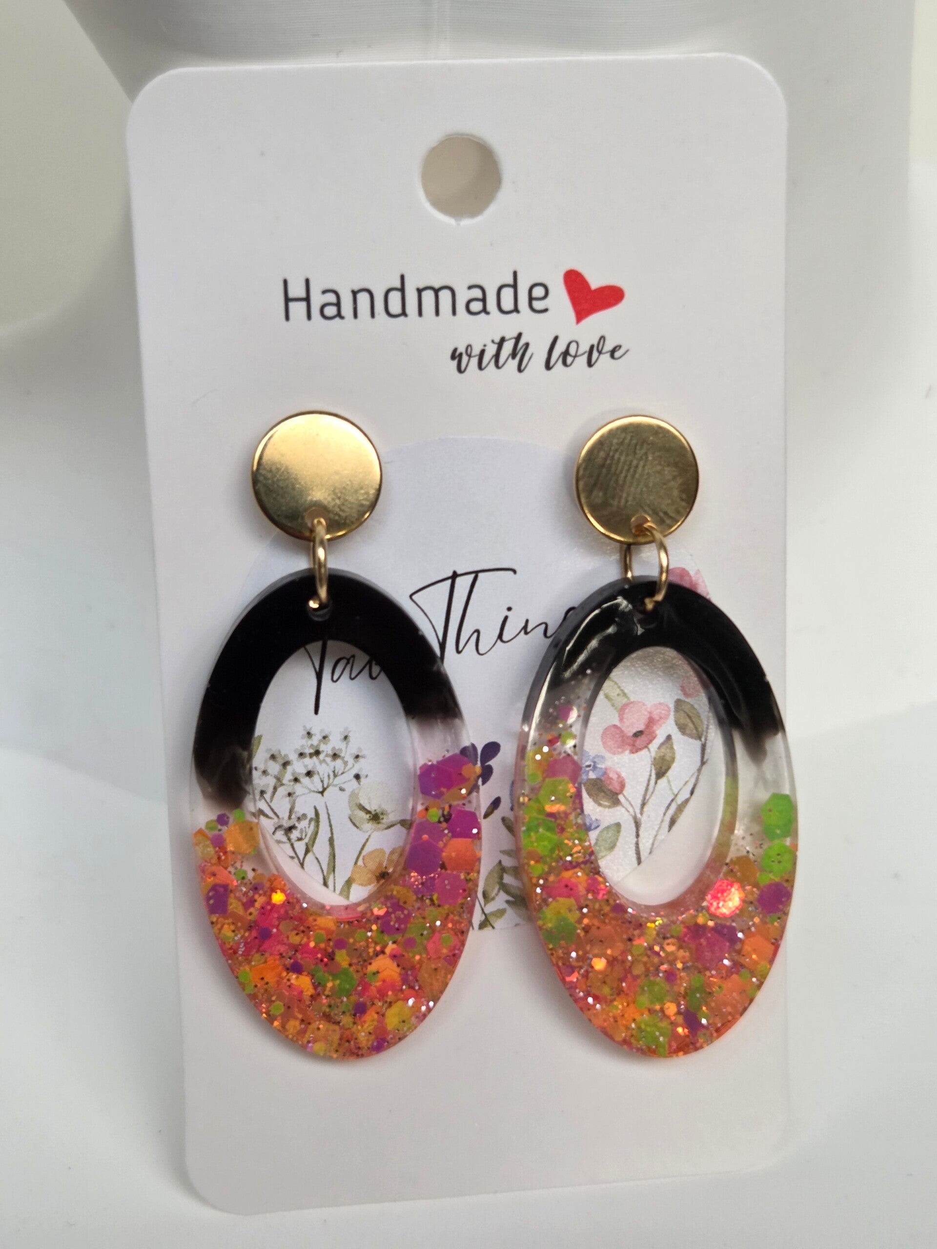 Sunset Glitter Oval Statement