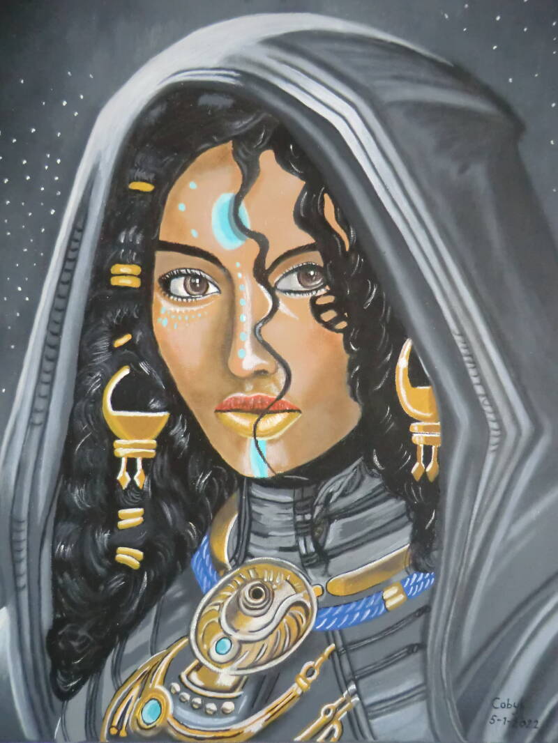 ArtGalleryCoby, Olieverf op linnen "Mysterious Girl"