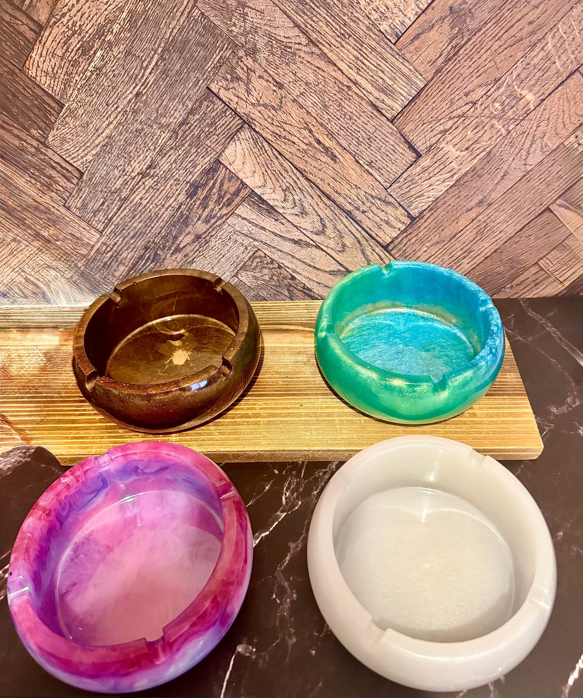 Handmade Resin Art Ashtrays