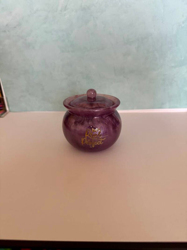 "Be Real Not Perfect" Purple jar with lid
