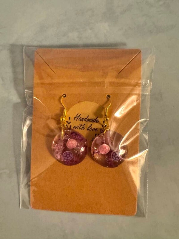 Pink and Purple turtles Earrings