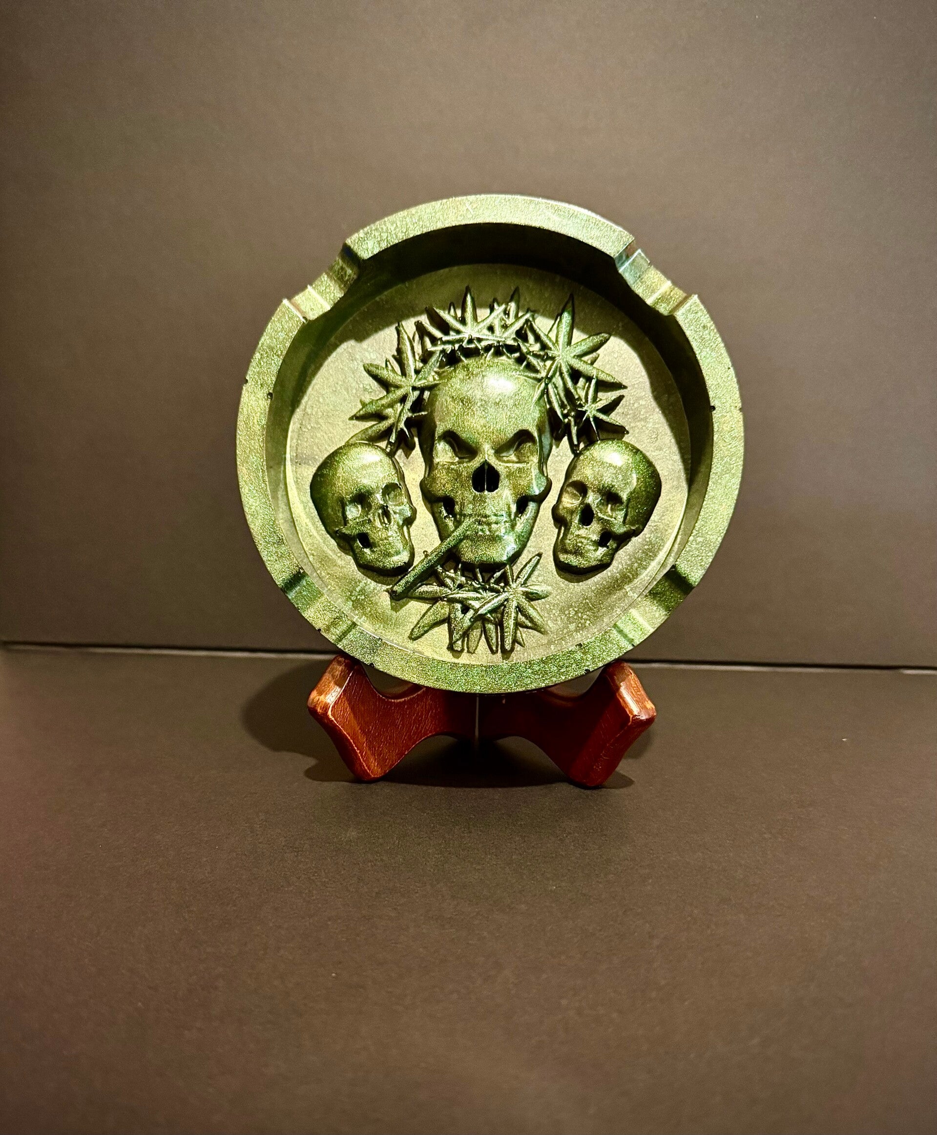 Green Skull Ashtray
