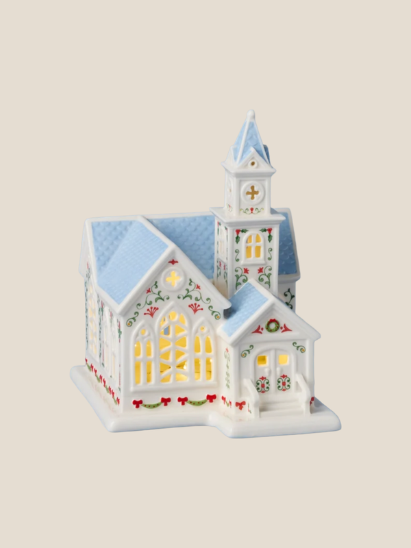 PRE-ORDER Lenox Spice Village Lit Christmas Church Figurine