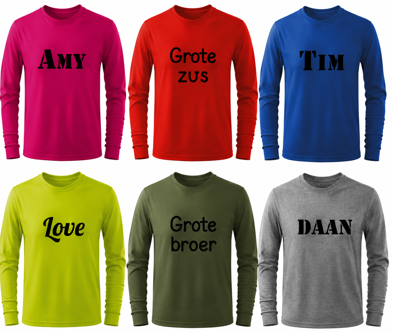 Longsleeve gepersonaliseerd (met naam)