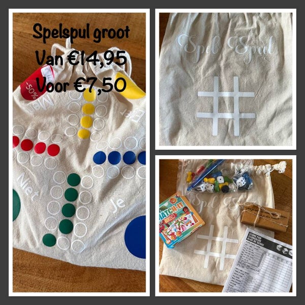 Spel spul groot - zak met verschillende spelletjes