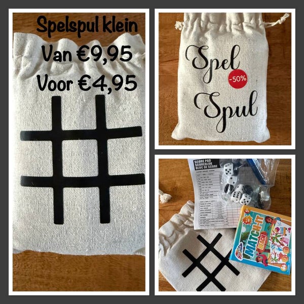 Spel spul klein - zak met verschillende spelletjes
