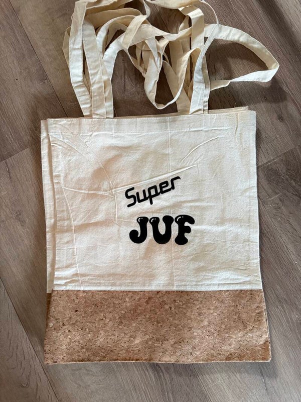 Tas juf katoen/kurk creme