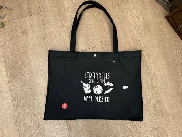 Vilten tas zwart strand tas