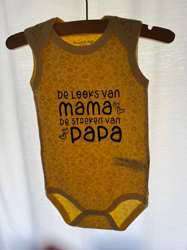 Rompertje Looks van mama streken van papa mt 50-68