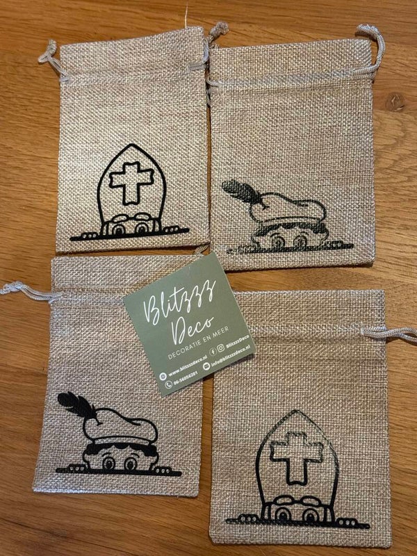 Pepernotenzakje jute Sinterklaas