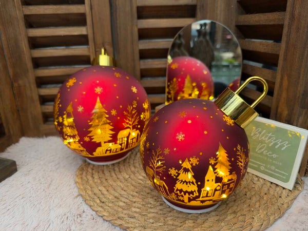 Kerstbal draaiend rood