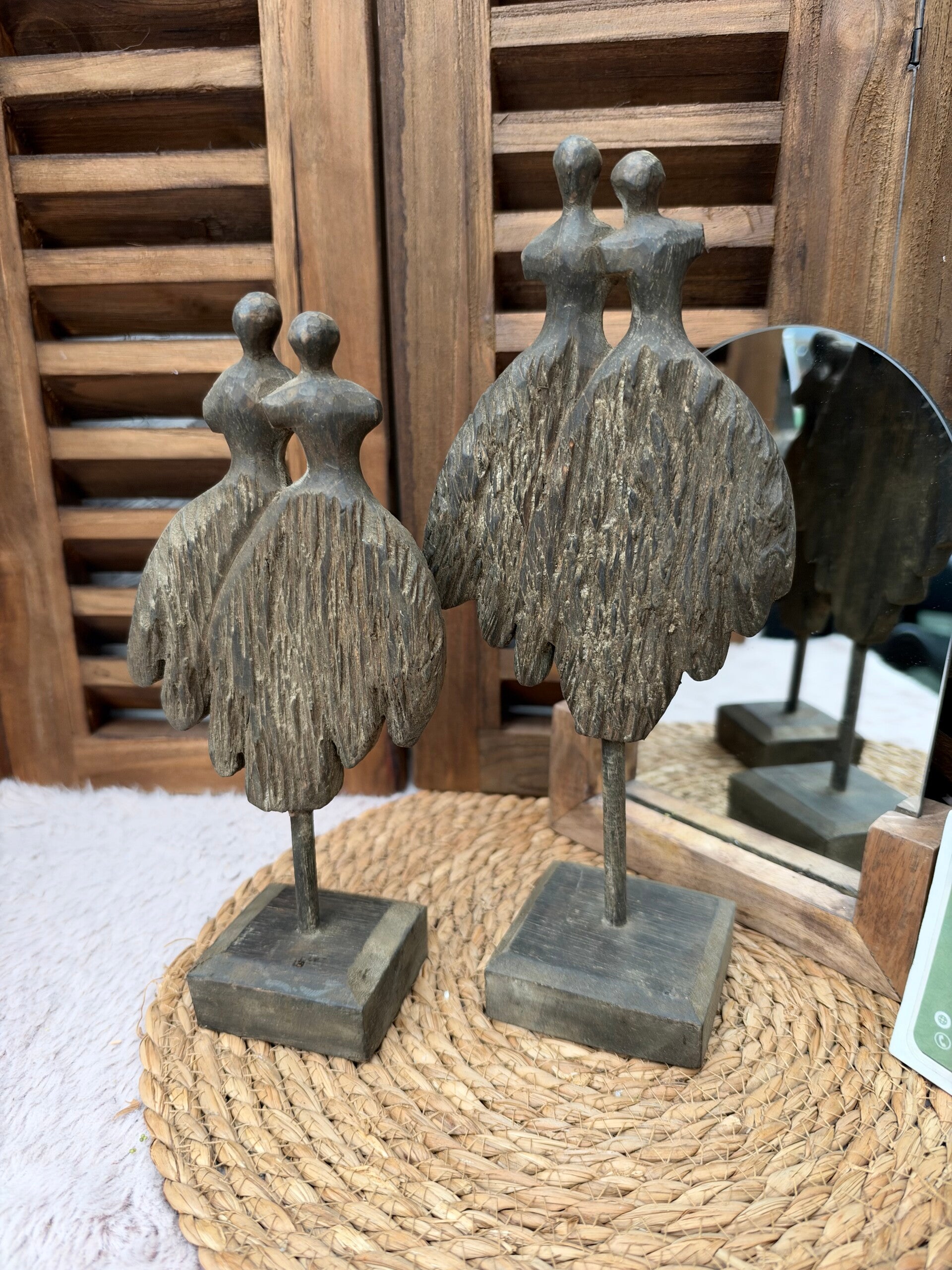 Houten ornament dansers verschillende afmetingen