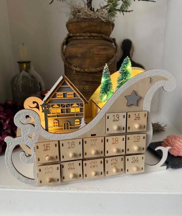 Adventkalender arrenslee met led verlichting