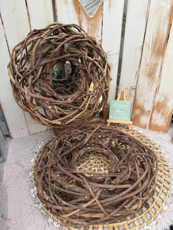 Houten krans diameter ca 25 cm